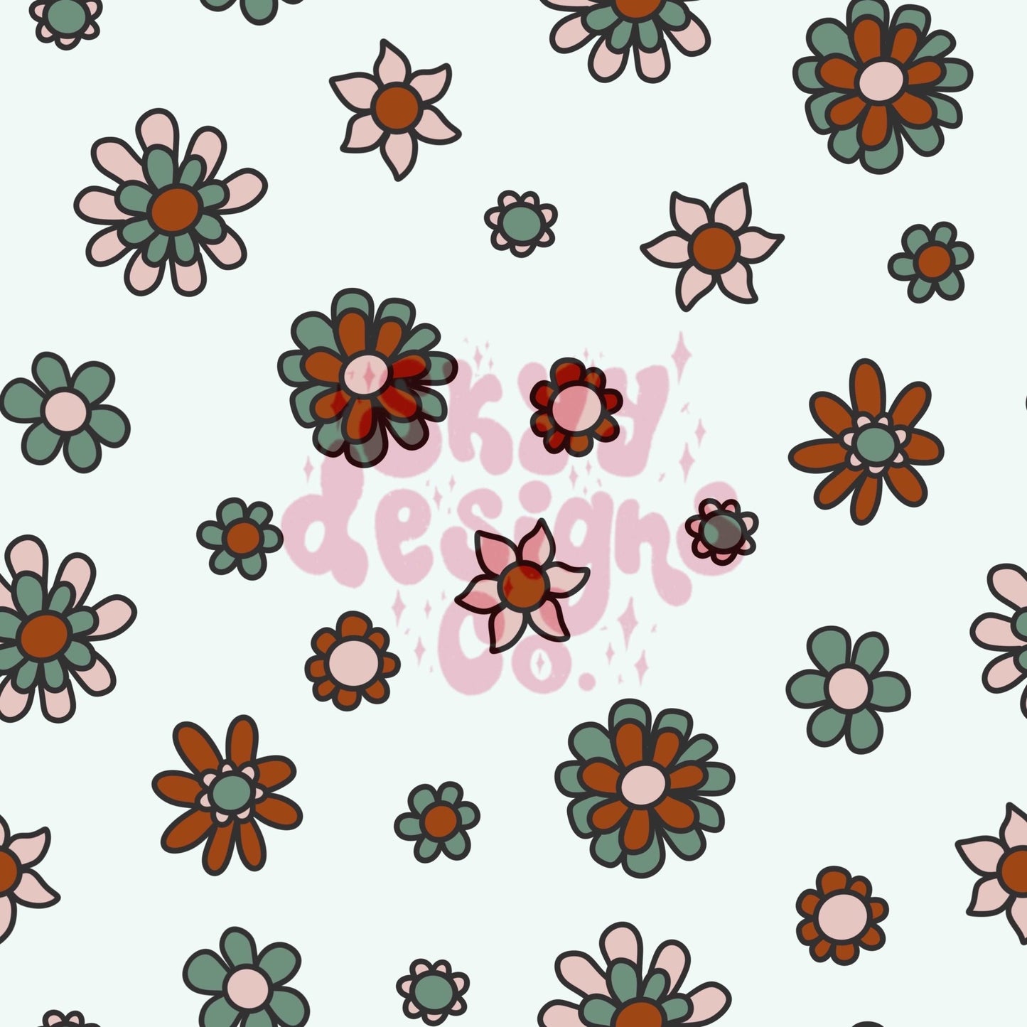 Christmas floral seamless pattern - SkyyDesignsCo | Seamless Pattern Designs