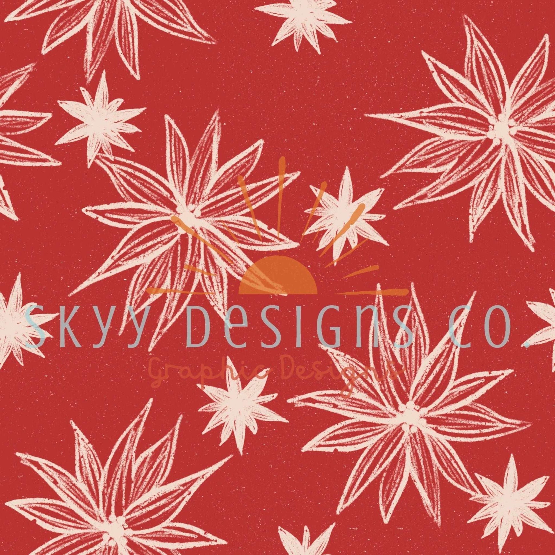 Christmas floral seamless pattern - SkyyDesignsCo | Seamless Pattern Designs