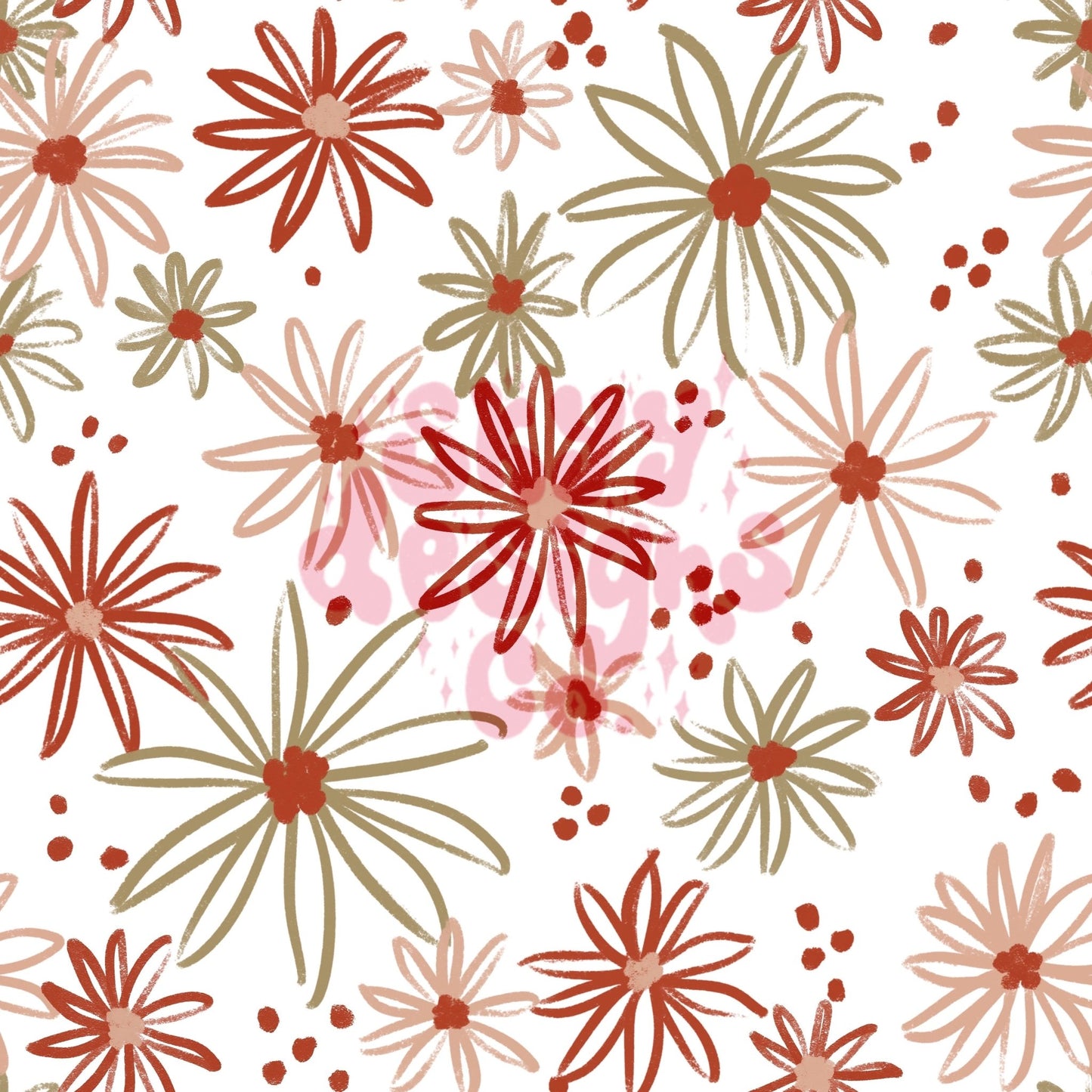 Christmas floral seamless pattern design - SkyyDesignsCo | Seamless Pattern Designs