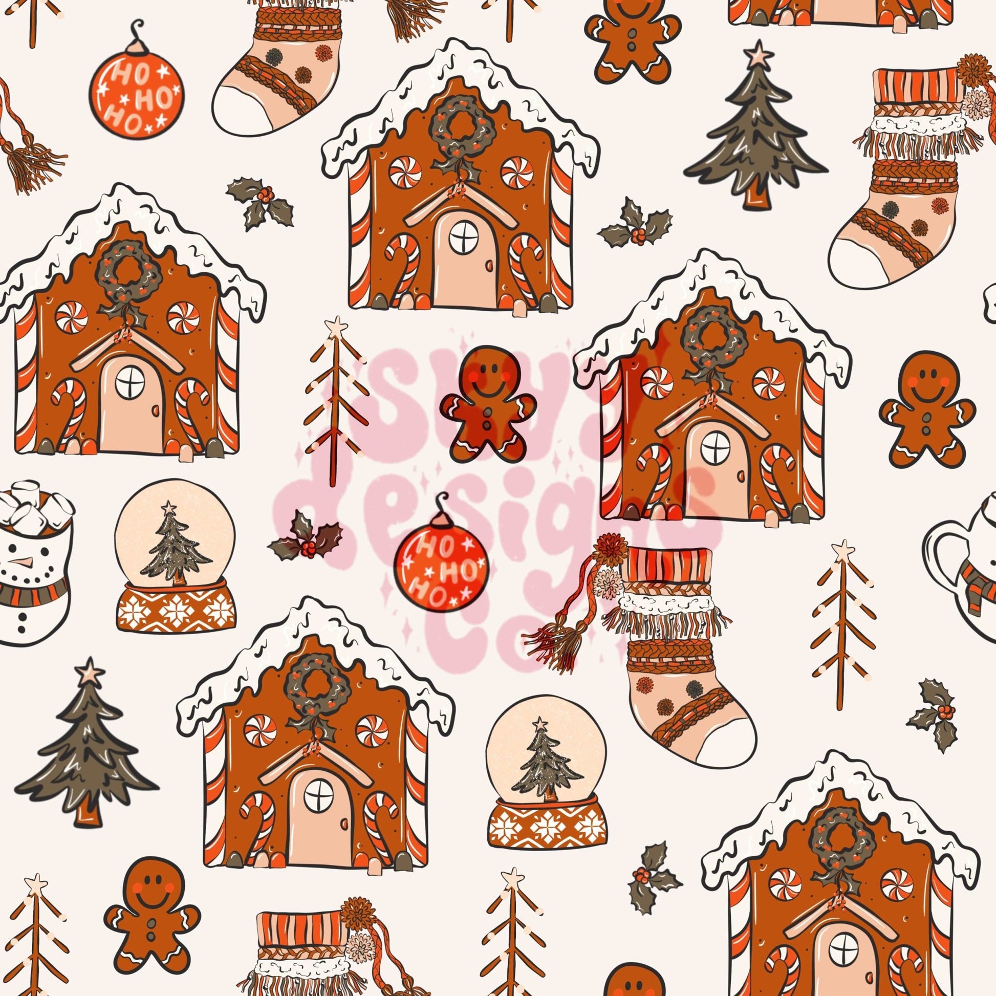 Christmas gingerbread seamless pattern - SkyyDesignsCo | Seamless Pattern Designs