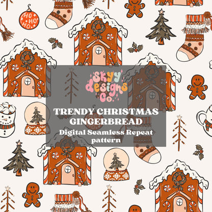 Christmas gingerbread seamless pattern - SkyyDesignsCo | Seamless Pattern Designs