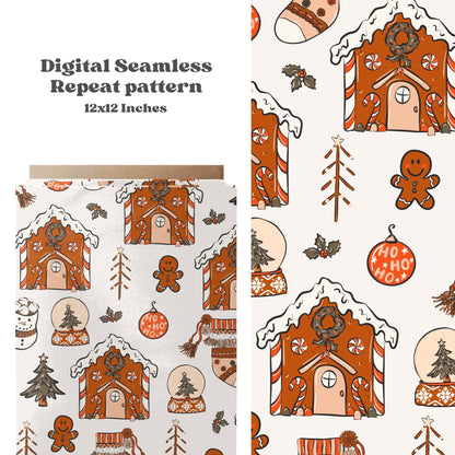 Christmas gingerbread seamless pattern - SkyyDesignsCo | Seamless Pattern Designs