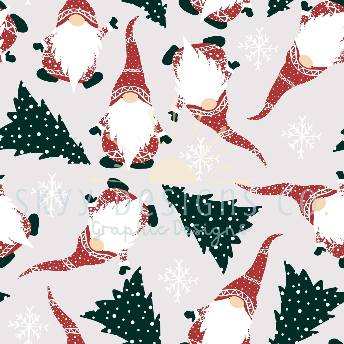 Christmas gnomes seamless pattern - SkyyDesignsCo | Seamless Pattern Designs