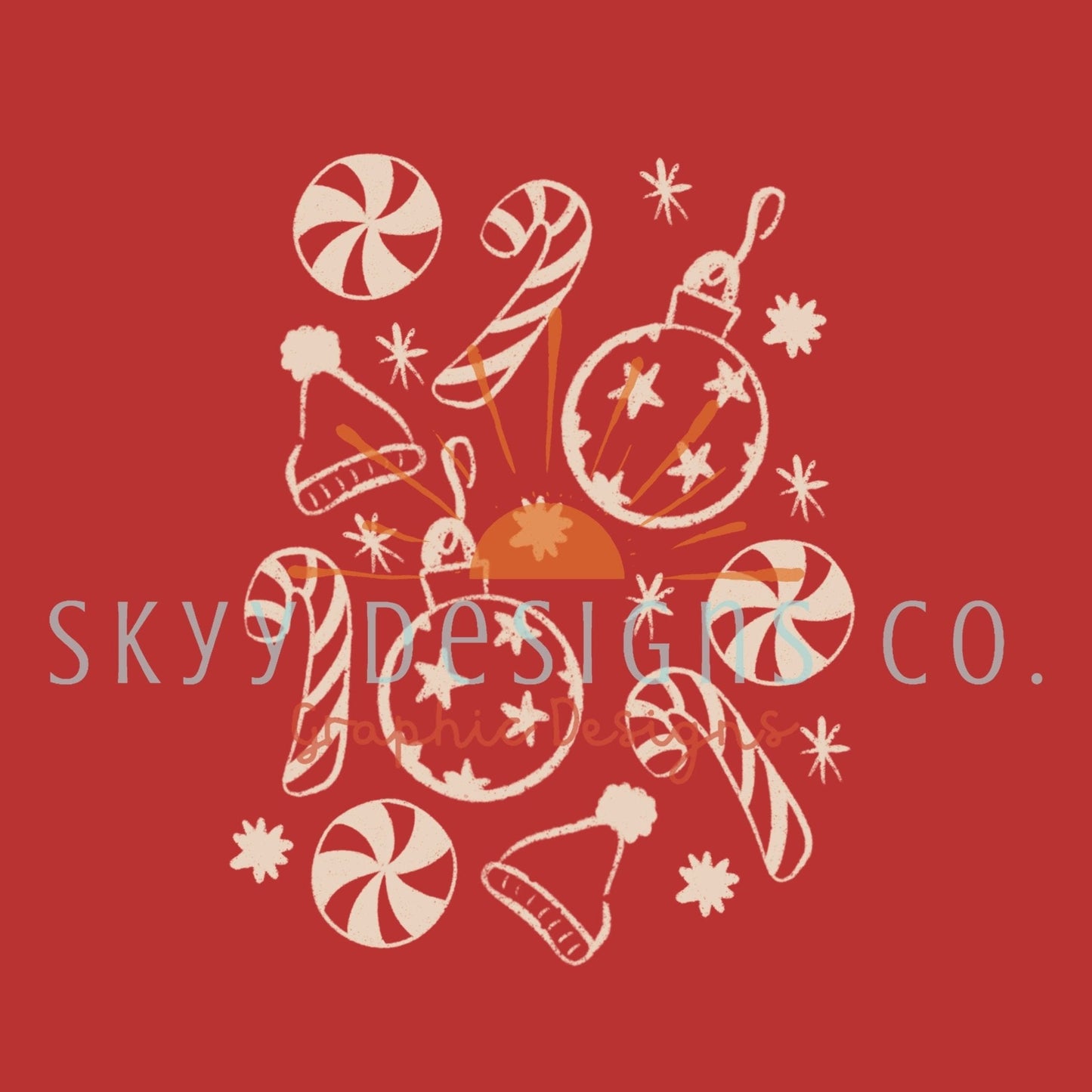 Christmas ornaments seamless pattern - SkyyDesignsCo