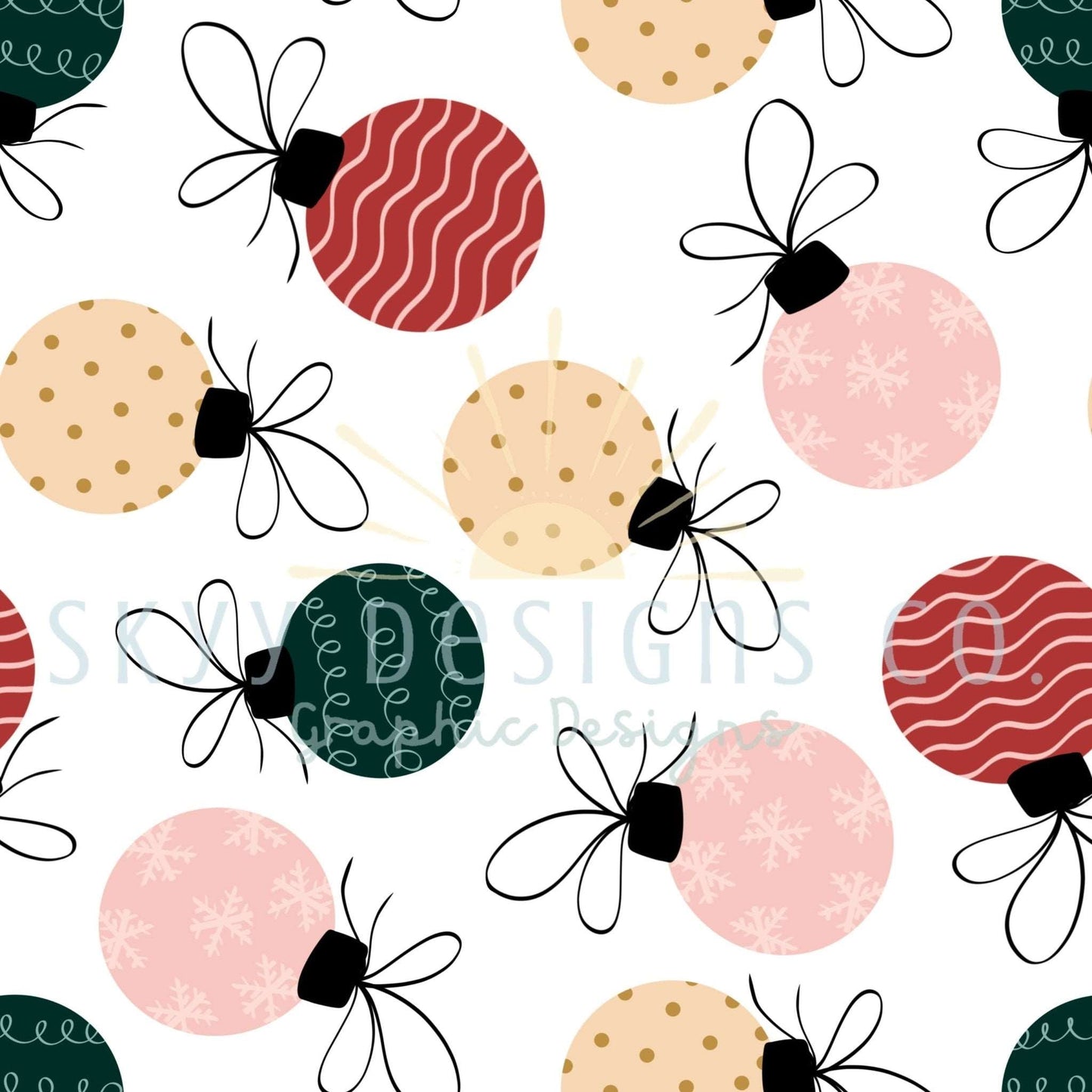 Christmas ornaments seamless pattern - SkyyDesignsCo | Seamless Pattern Designs
