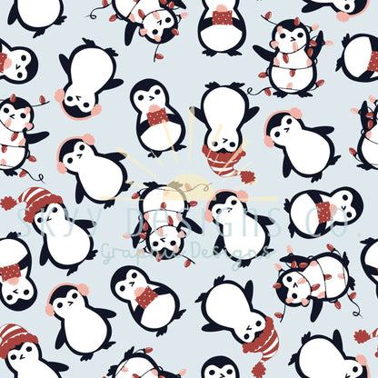 Christmas penguin seamless pattern - SkyyDesignsCo | Seamless Pattern Designs