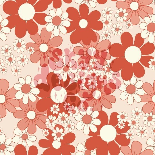 Christmas retro floral digital seamless repeat pattern - SkyyDesignsCo