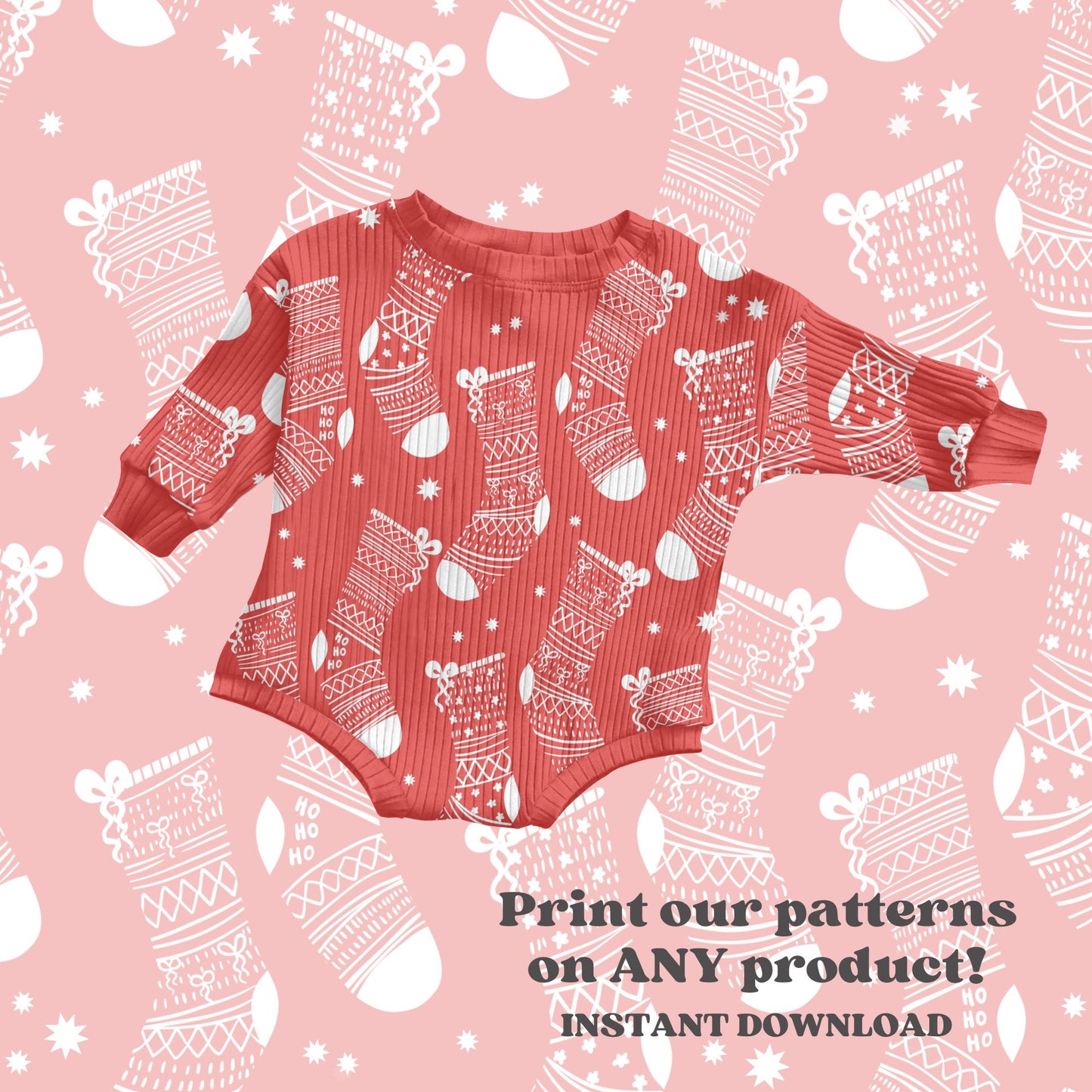 Christmas stockings seamless pattern design - SkyyDesignsCo | Seamless Pattern Designs