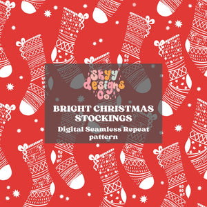 Christmas stockings seamless pattern design - SkyyDesignsCo | Seamless Pattern Designs