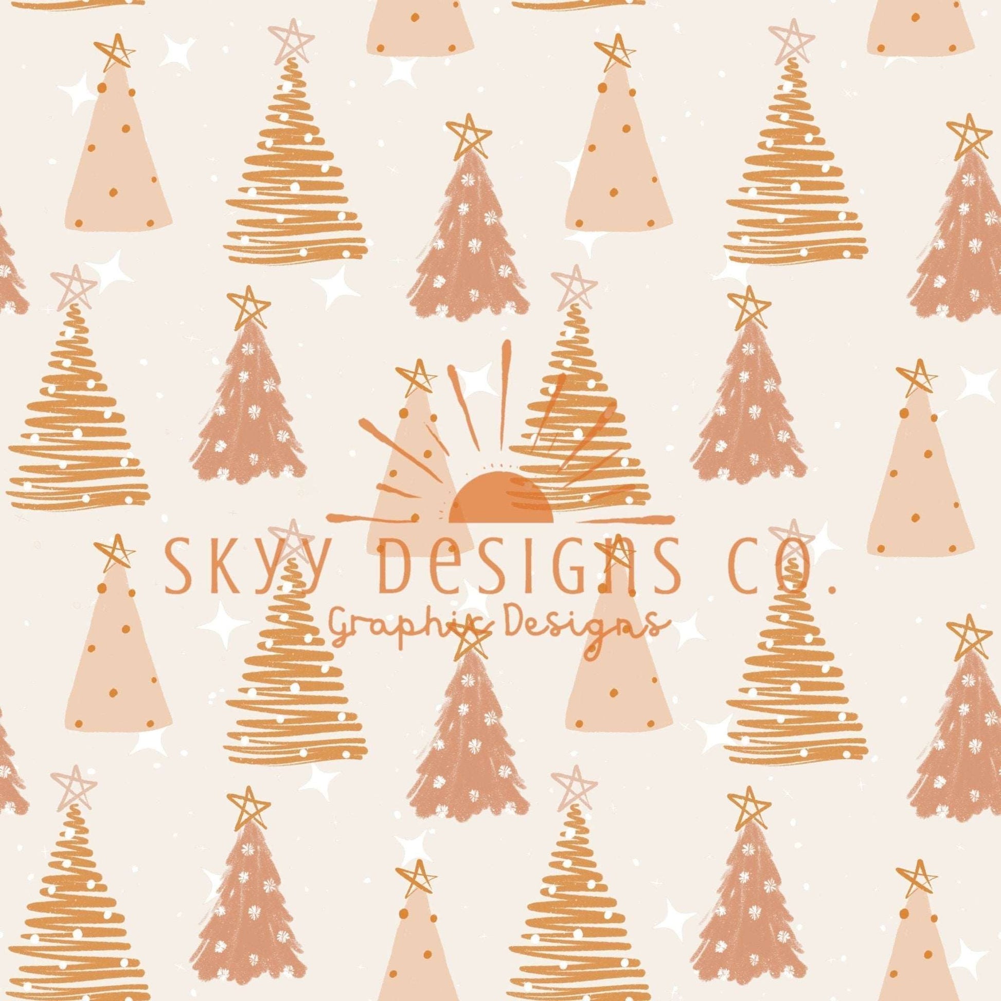 Christmas trees neutral seamless - SkyyDesignsCo | Seamless Pattern Designs
