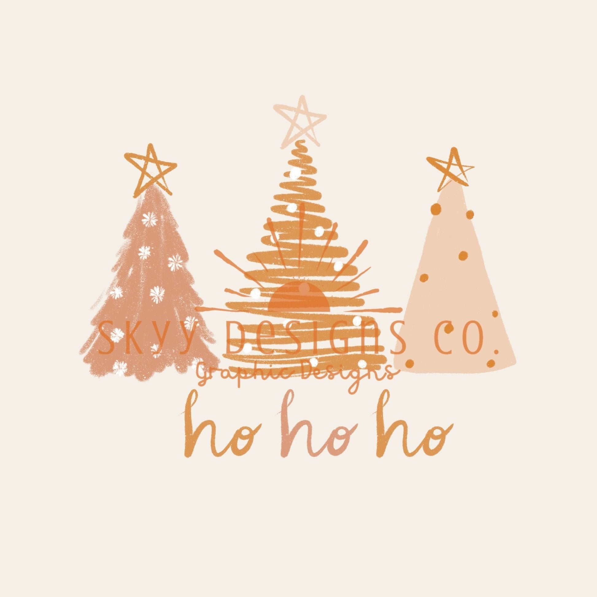 Christmas trees neutral seamless - SkyyDesignsCo