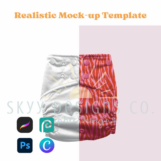Diaper mockup template - SkyyDesignsCo | Seamless Pattern Designs