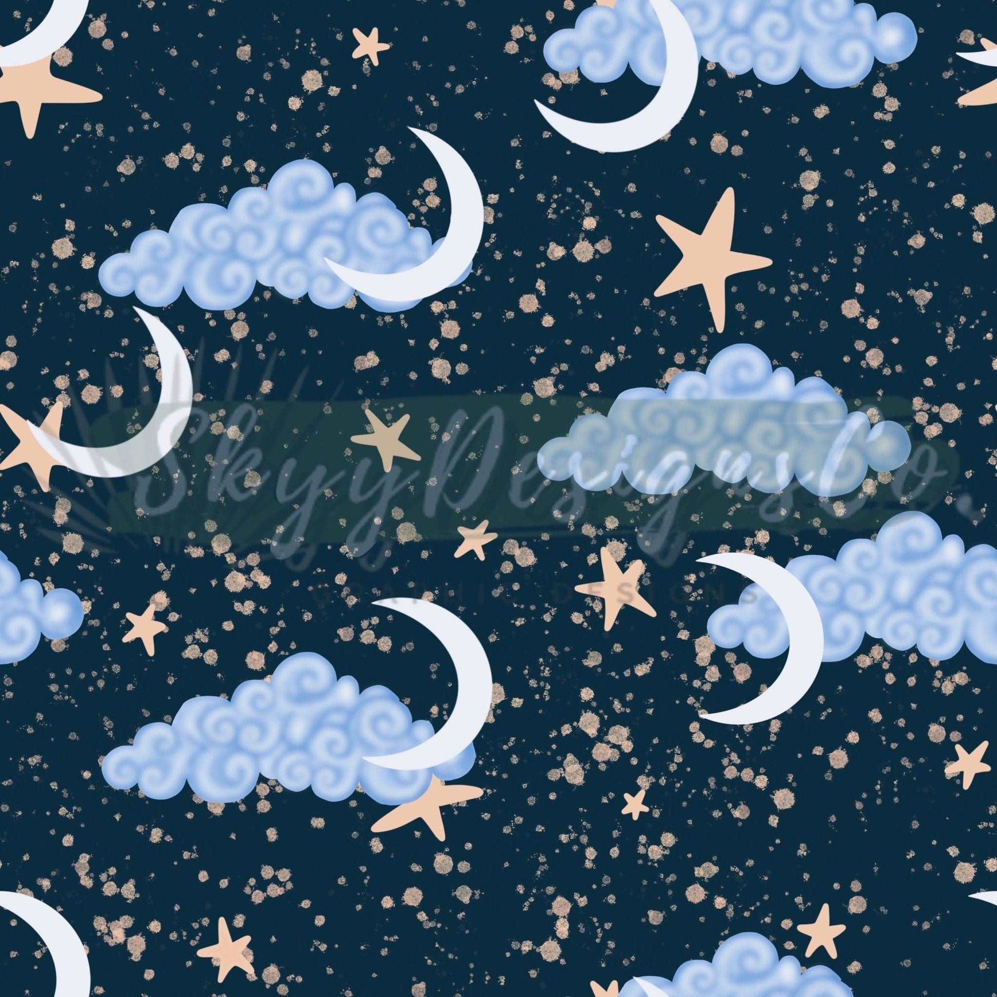 Dreamy night seamless pattern - SkyyDesignsCo | Seamless Pattern Designs