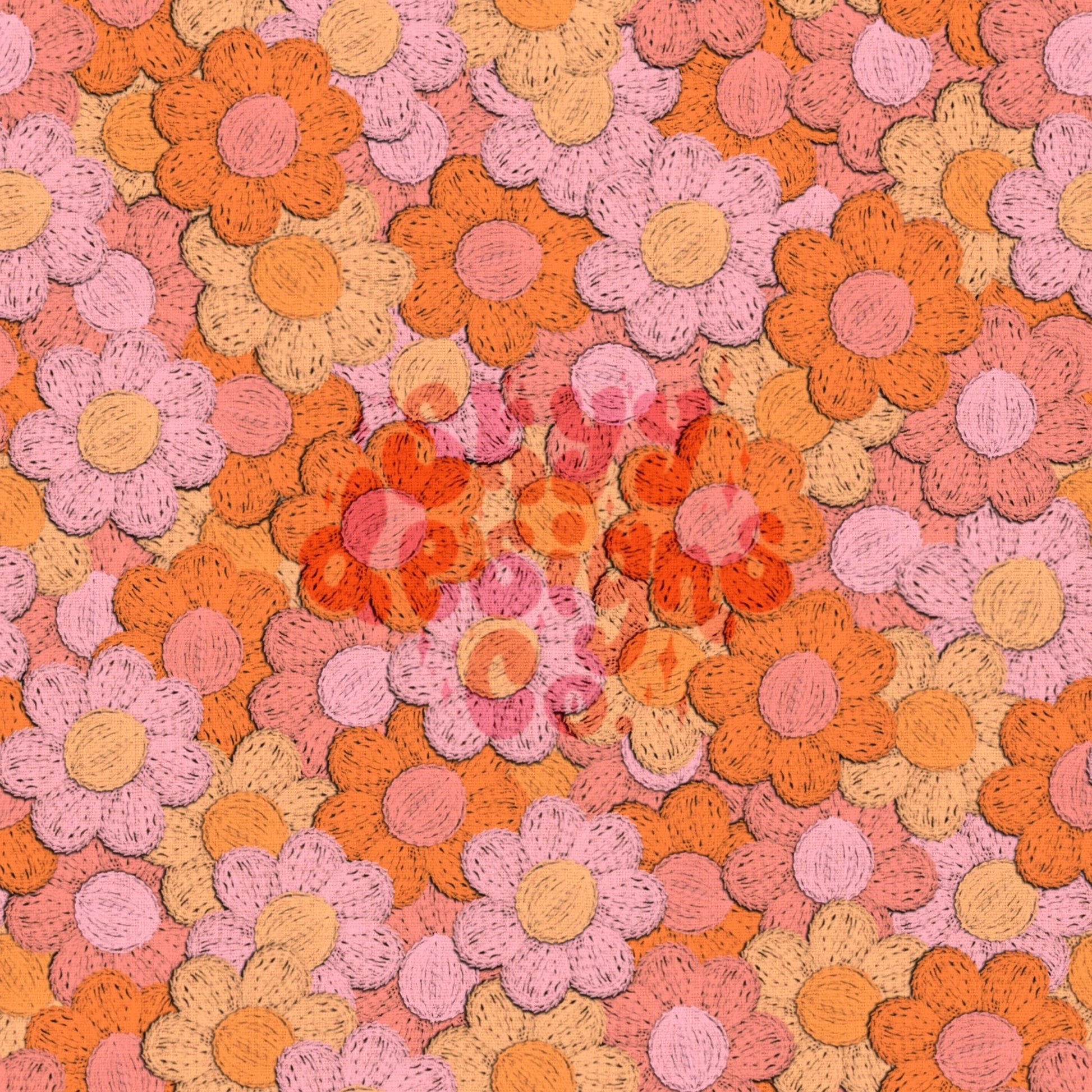 Embroidery daisies retro seamless surface pattern - SkyyDesignsCo | Seamless Pattern Designs