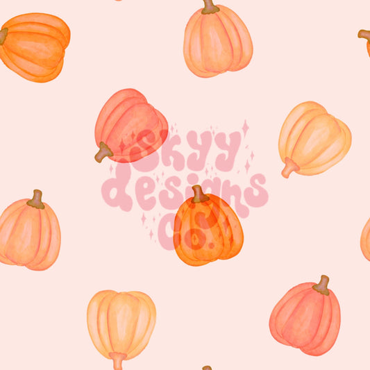 Fall watercolor pumpkin seamless pattern - SkyyDesignsCo | Seamless Pattern Designs