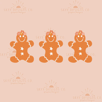 Gingerbread seamless pattern, gingerbread seamless bundle, Christmas seamless pattern, boho Christmas seamless, winter seamless files - SkyyDesignsCo
