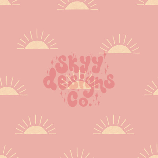 Pink boho sun summer seamless pattern - SkyyDesignsCo