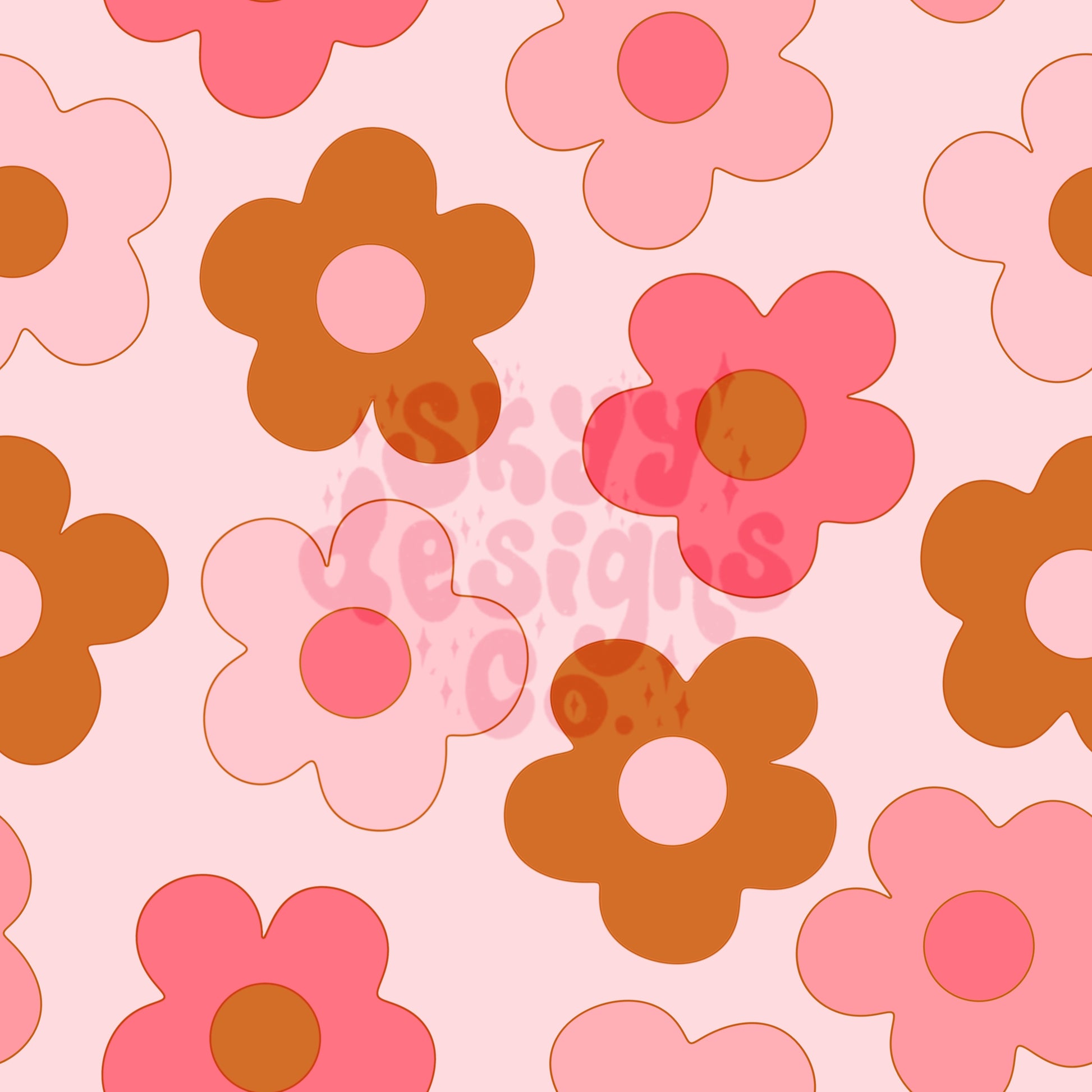 Retro summer daisy seamless pattern - SkyyDesignsCo