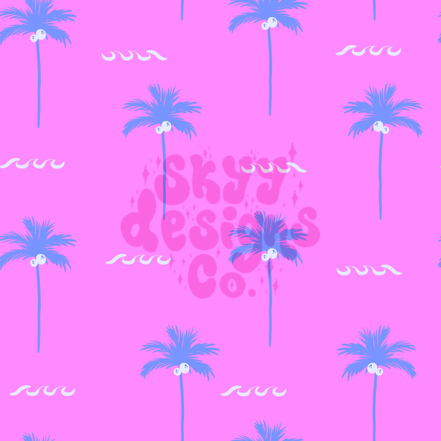 Pink palm trees seamless pattern - SkyyDesignsCo