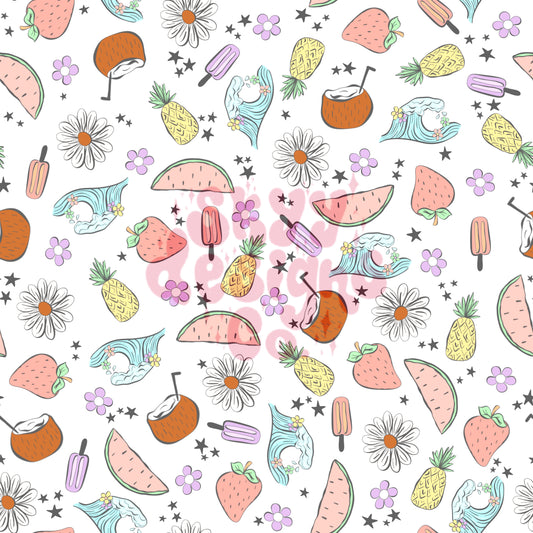 Summer fruit seamless pattern - SkyyDesignsCo