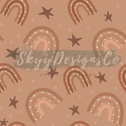 Neutral western rainbows  digital seamless pattern for fabrics and wallpapers, Neutral rainbows seamless, Digital paper rainbows kids fabric - SkyyDesignsCo