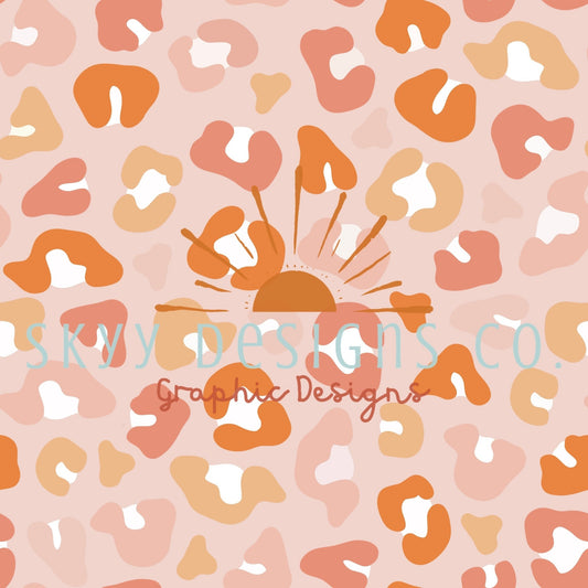 Pastel orange cheetah digital seamless pattern for fabrics and wallpapers, Pastel cheetah repeat pattern, cheetah digital paper - SkyyDesignsCo