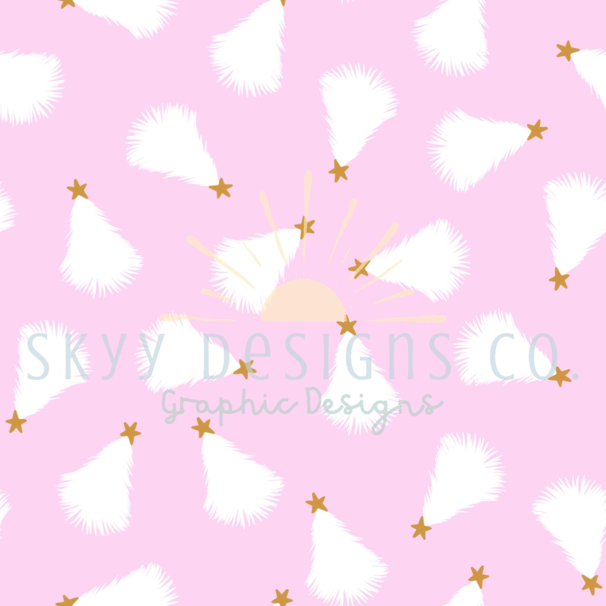 Pastel pink Christmas trees  digital seamless pattern for fabrics and wallpapers, Boho Christmas seamless files, digital paper trees - SkyyDesignsCo