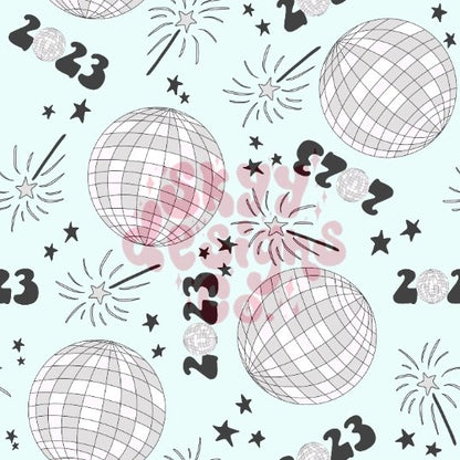 Retro Happy New year seamless repeat pattern - SkyyDesignsCo