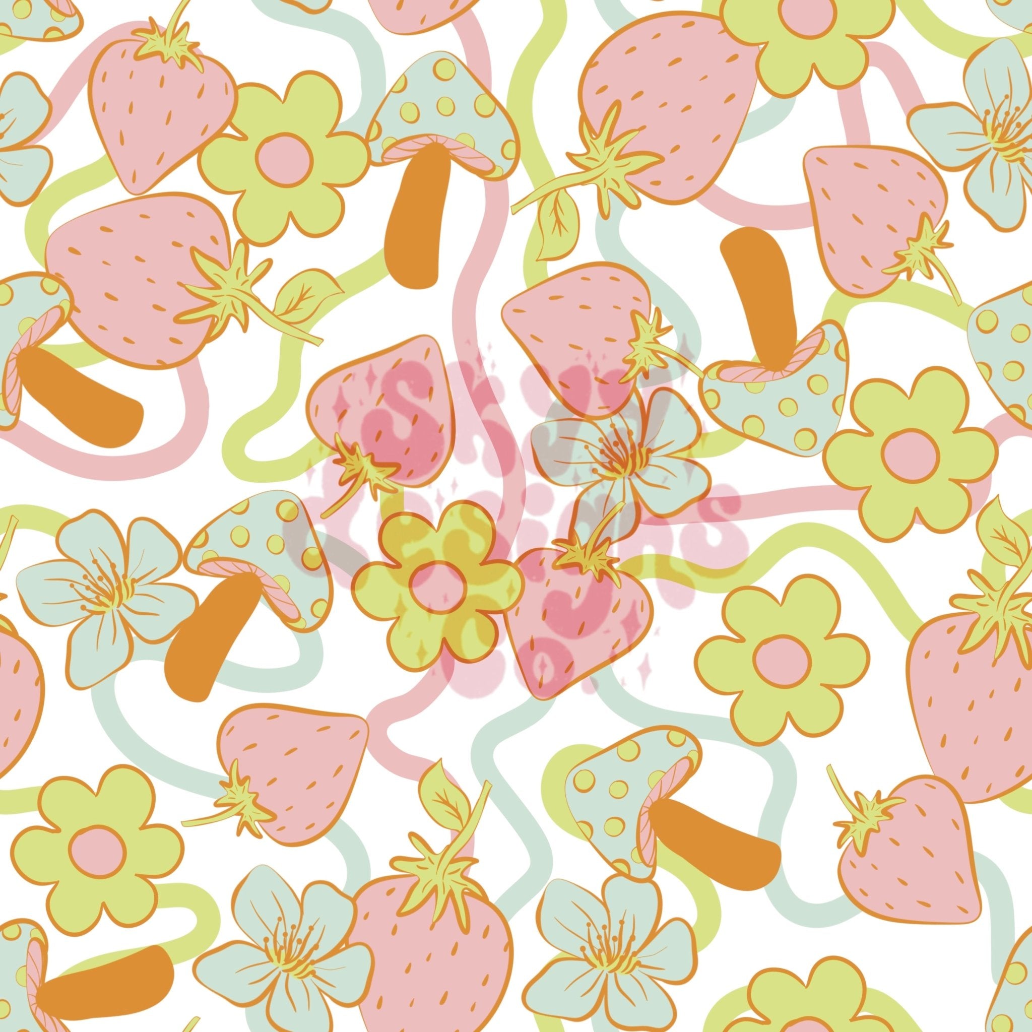 Retro spring strawberries seamless pattern – Skyy Designs Co.