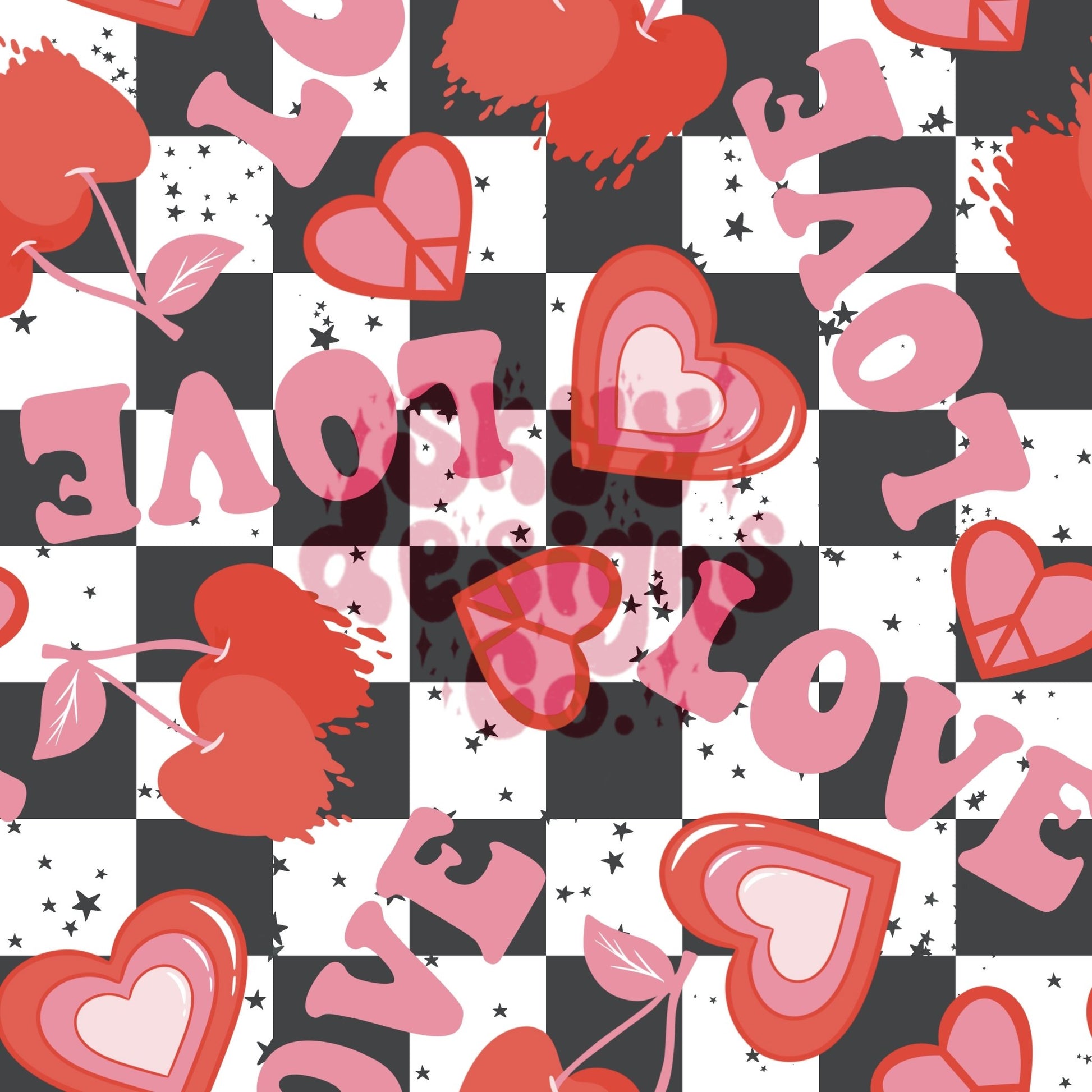 Retro valentines seamless pattern - SkyyDesignsCo
