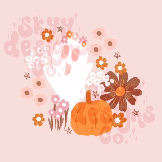 Spooky floral ghosts seamless pattern bundle - SkyyDesignsCo