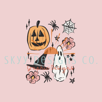 Spooky Halloween ghosts seamless pattern - SkyyDesignsCo