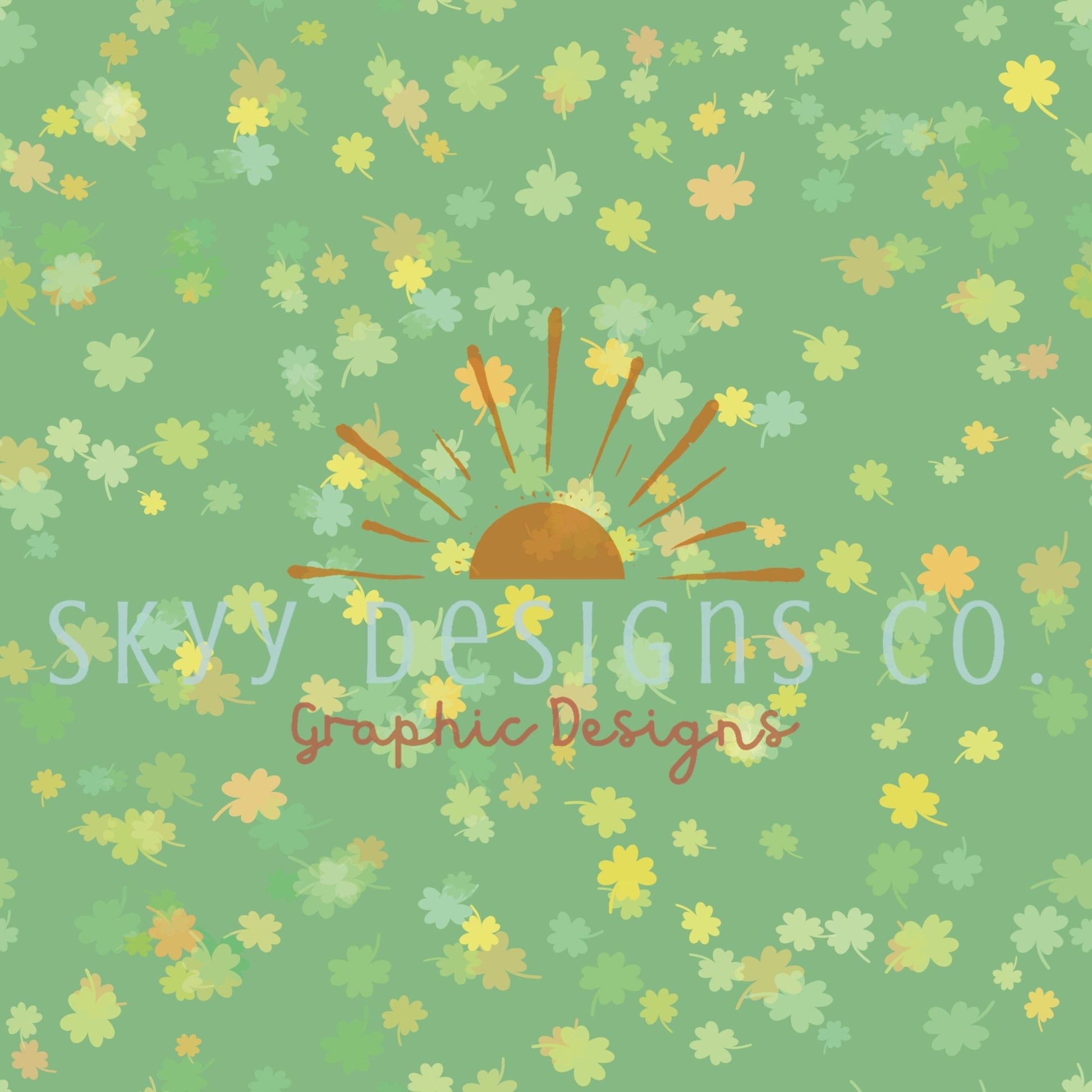 St Patrick's clovers  digital seamless pattern for fabrics and wallpapers, Clover confetti seamless pattern, digital paper St. Patrick's Day - SkyyDesignsCo