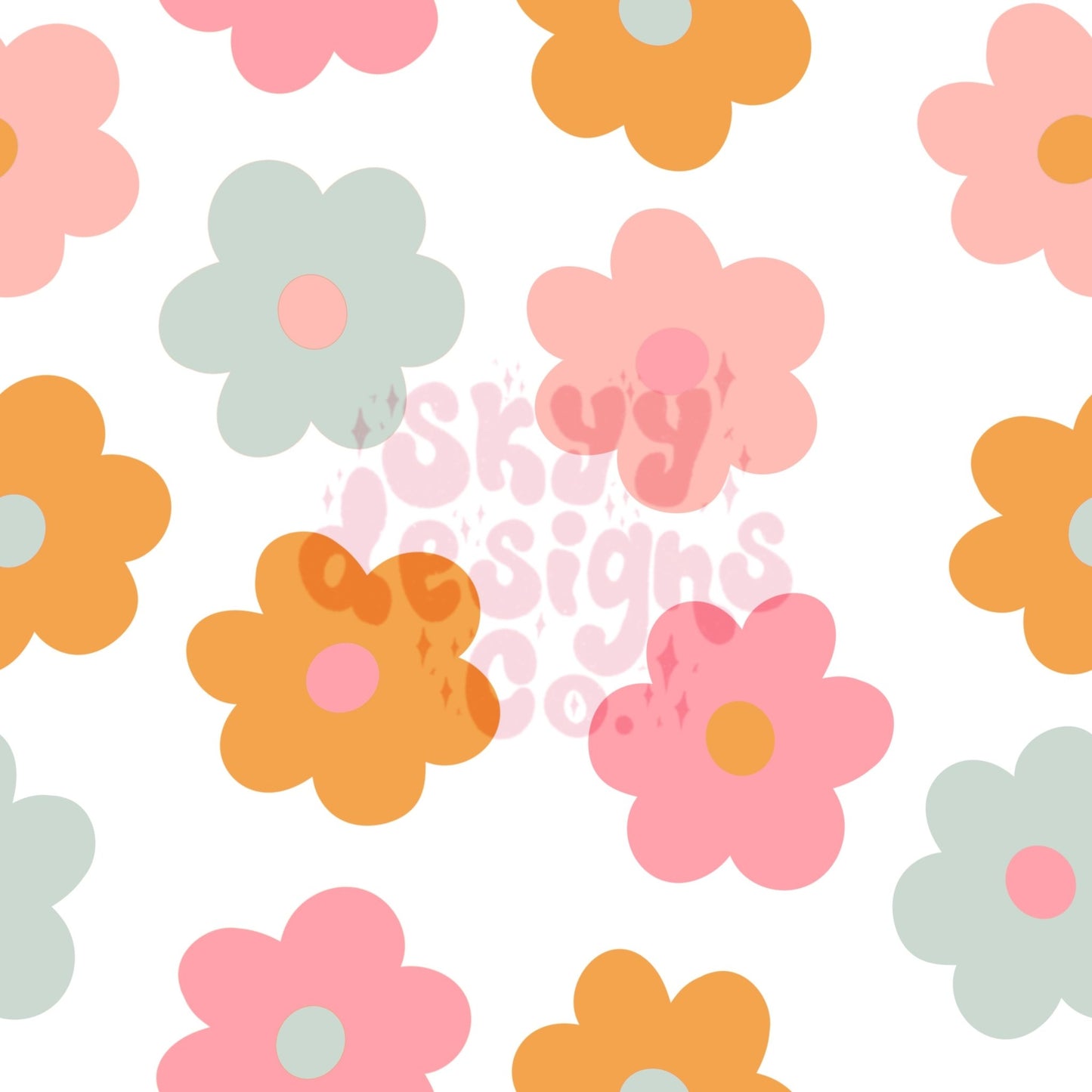 Summer Daisy seamless pattern - SkyyDesignsCo