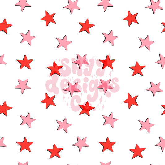Trendy valentines stars seamless pattern - SkyyDesignsCo