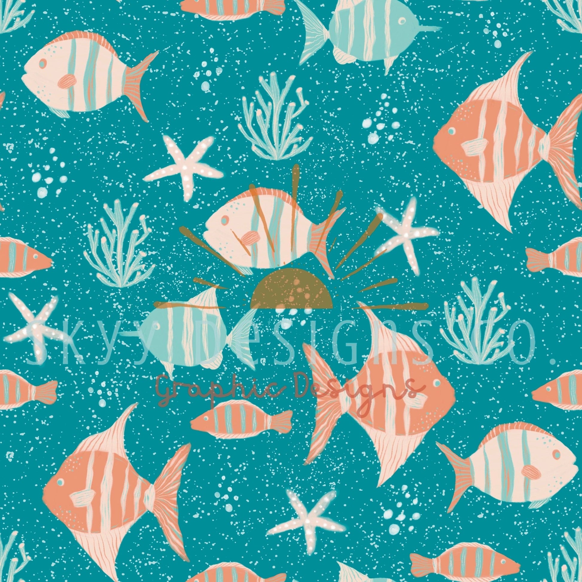 under the sea seamless pattern - SkyyDesignsCo