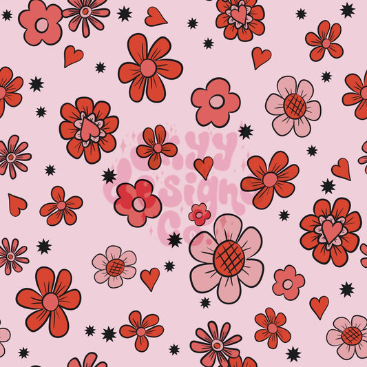Valentine floral seamless pattern - SkyyDesignsCo