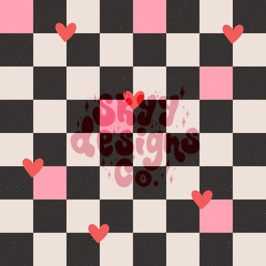 Valentines checkered seamless pattern - SkyyDesignsCo