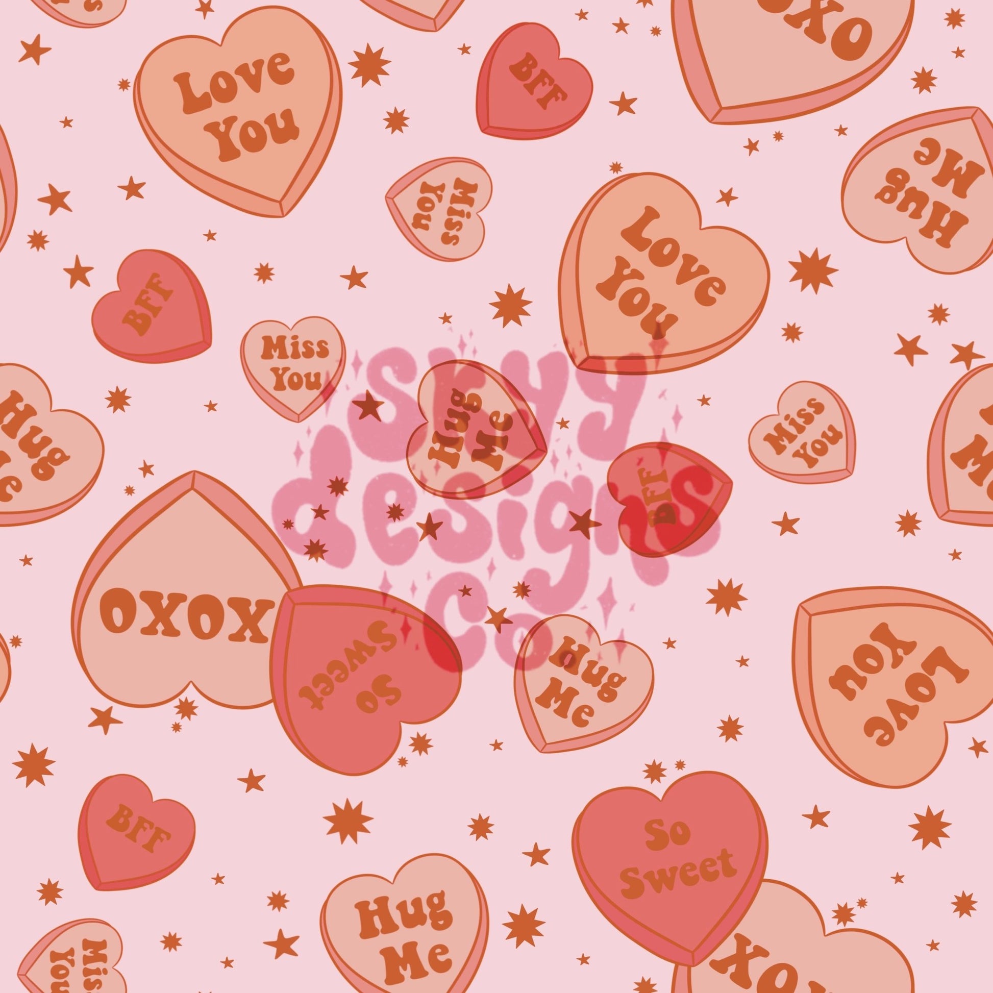 Valentines love candies seamless pattern - SkyyDesignsCo