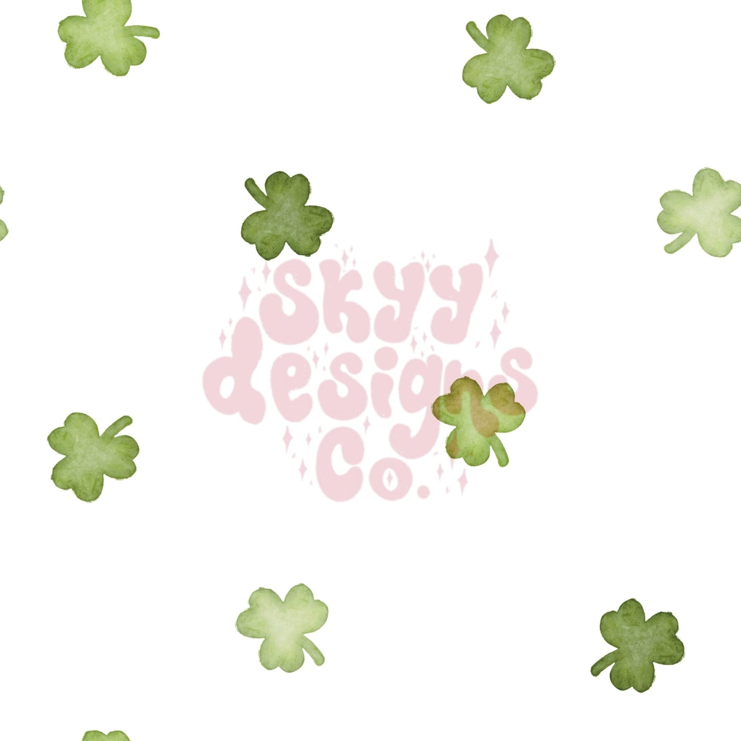 Watercolor clovers seamless pattern - SkyyDesignsCo