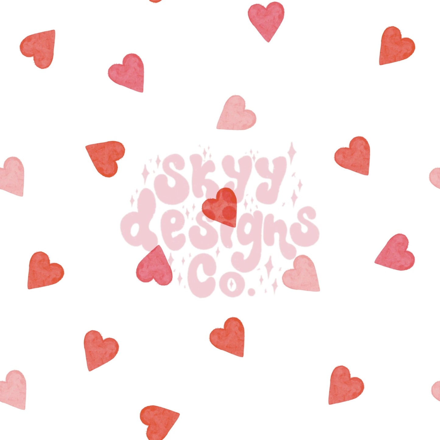 Watercolor hearts seamless pattern - SkyyDesignsCo
