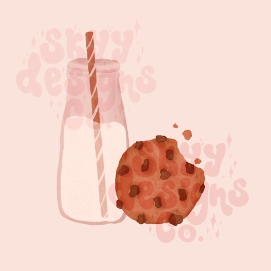Watercolor Milk and cookies Seamless repeat pattern - SkyyDesignsCo