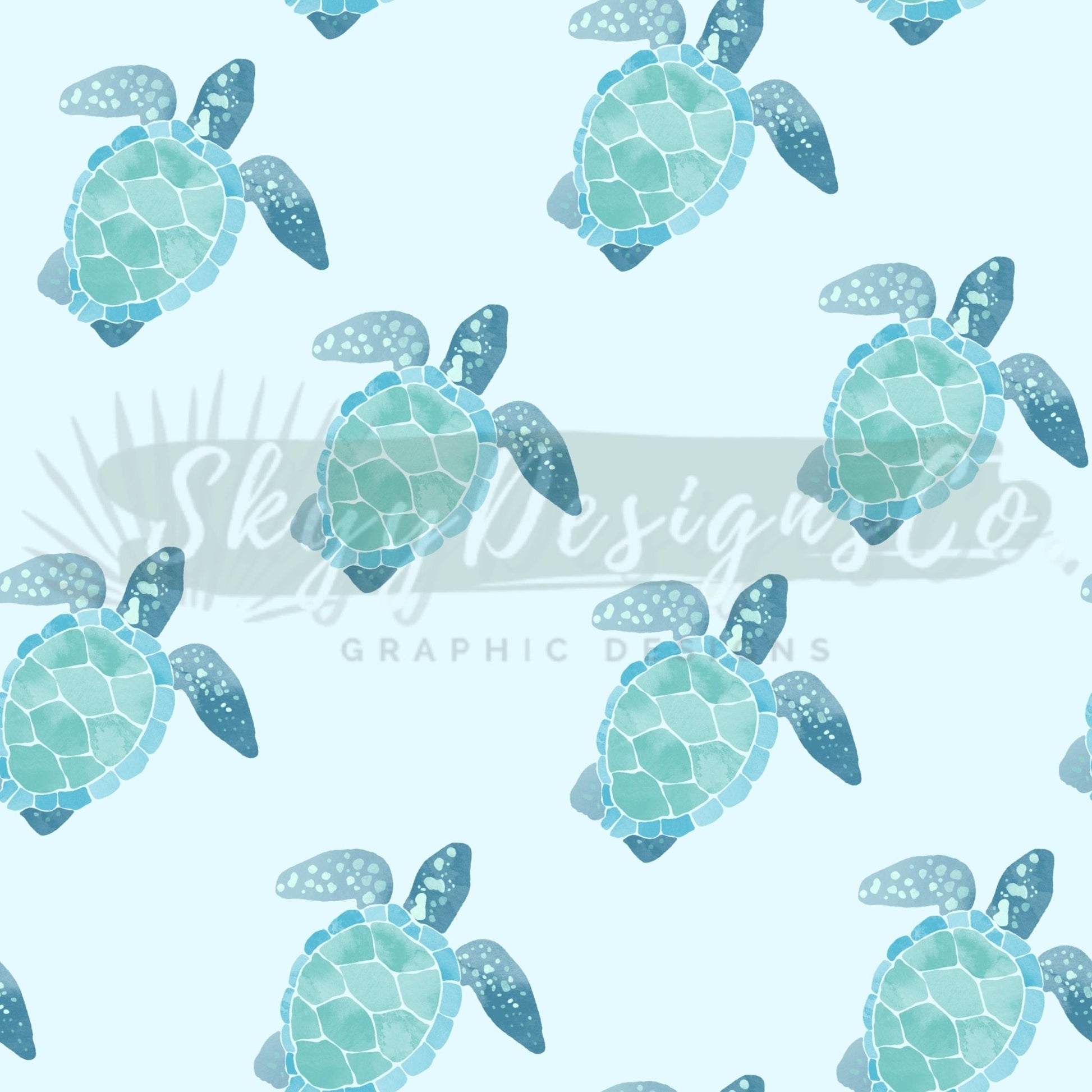 Watercolor Sea turtle digital seamless pattern for fabrics and wallpapers, Sea turtles digital paper pattern file for fabrics, underwater - SkyyDesignsCo