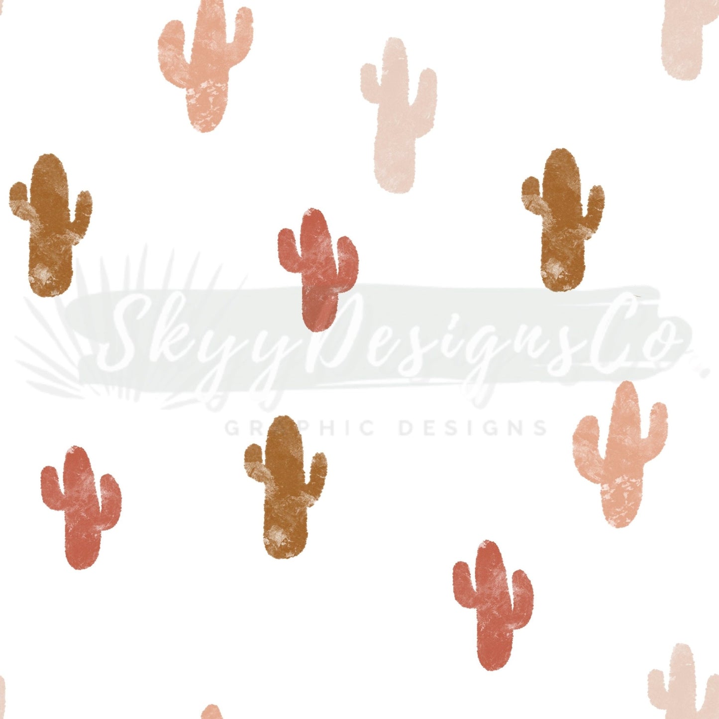 Watercolor western cactus  digital seamless pattern for fabrics and wallpapers, Watercolor digital repeat pattern, digital paper cactus - SkyyDesignsCo