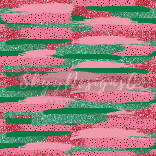 Watermelon brushstroke  digital seamless pattern for fabrics and wallpapers, Brushstroke fruit seamless files, Watermelon digital paper - SkyyDesignsCo