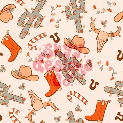 Western christmas Seamless pattern - SkyyDesignsCo