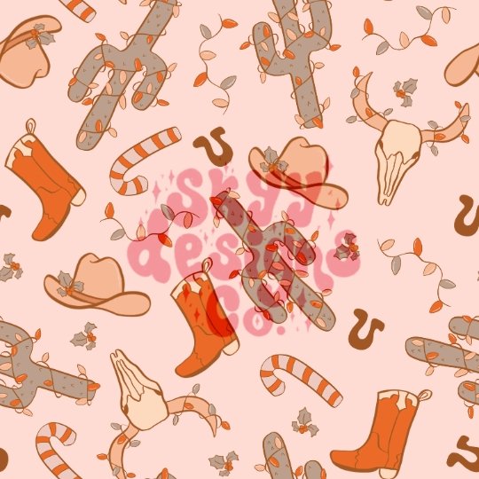 Red Western Repeat Pattern Western Christmas seamless repeat pattern – Skyy Designs Co.