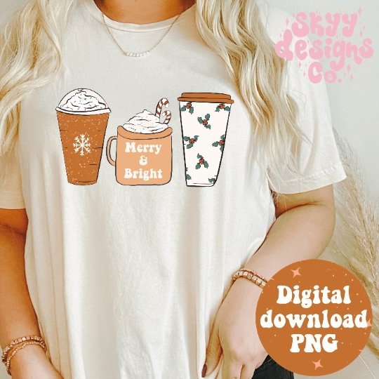 Winter coffee drink sublimation PNG design - SkyyDesignsCo
