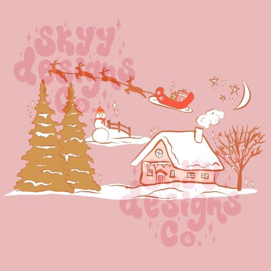 Winter scene PNG sublimation design - SkyyDesignsCo