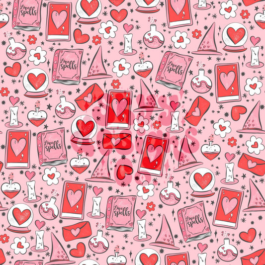 Witchy love valentines seamless pattern - SkyyDesignsCo
